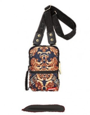 Gold Sprayground Palace Of Sharks Crossbody Bags | 37198-OXEV