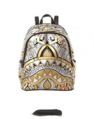 Gold Sprayground Queen Sheeba's Backpacks | 90218-DVYC