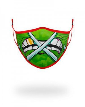 Green Sprayground Adult Tmnt: Raphael Shark Form Fitting-covering Face Masks | 29371-BKLZ