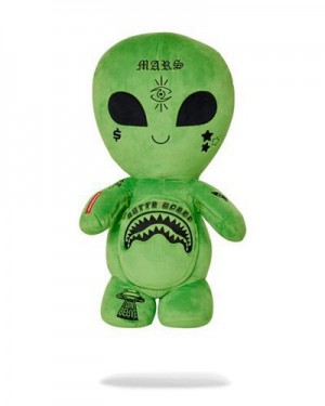 Green Sprayground Alien Plush Backpacks | 14983-BMTU