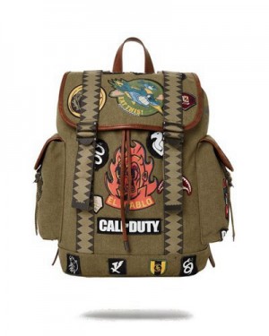 Green Sprayground Call Of Duty El Diablo Monte Carlo Backpacks | 61275-XAOD