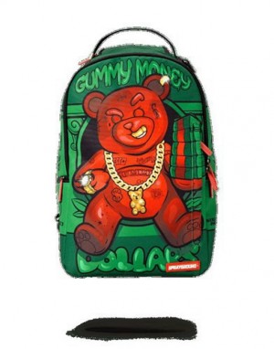 Green Sprayground Diablo Bear Returns Backpacks | 68521-QMPB