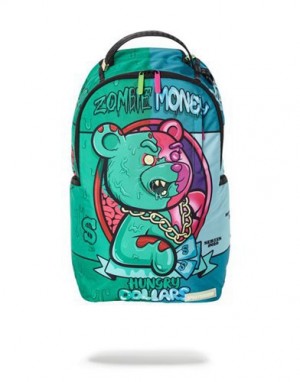 Green Sprayground Hungry Dollars Backpacks | 95307-ATIV