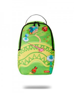 Green Sprayground Mini Alien Farm Backpacks | 32580-DCIT