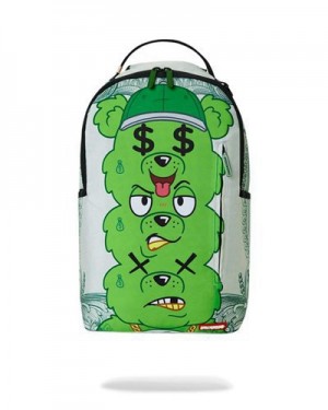 Green Sprayground Moneybear Seeing Triple Backpacks | 84732-HVZF