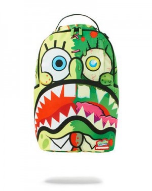 Green Sprayground Spongebob Zombie Shark Backpacks | 26947-ADUS