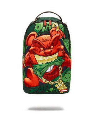 Green / Red Sprayground Diablo Bustin Out (Dlxr) Backpacks | 13842-MIJY