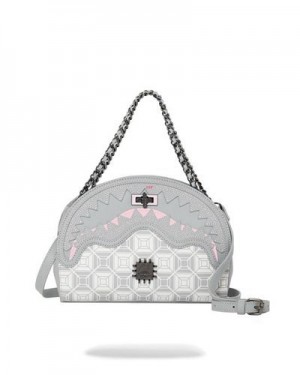 Grey Sprayground A.I.8 African Intelligence Booked & Busy Shark Handbag | 21495-MJPH