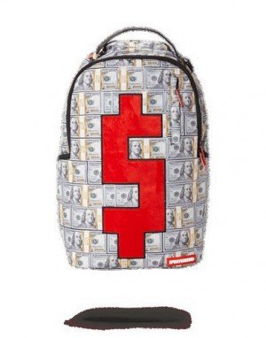 Grey Sprayground Velour Money Backpacks | 52867-JYED