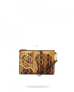 Khaki Sprayground Paris Paint Crossover Clutch Bag | 79402-DSJE