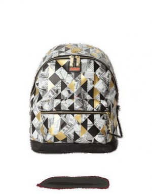 Multicolor Sprayground 6-strap Fractal Money Emperor Backpacks | 52361-FYRO