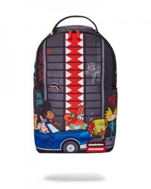 Multicolor Sprayground 90s Nick Vertical Shark (Dlxr) Backpacks | 37568-KGYH