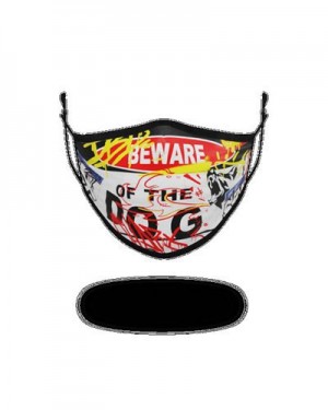 Multicolor Sprayground Adult Beware Of The Dog Form-fitting Face Masks | 50871-OTUY