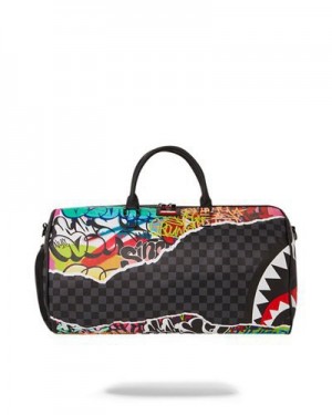 Multicolor Sprayground Artistic Pursuit Duffle Bags | 09238-OGXL