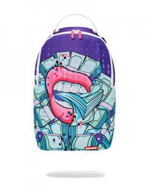 Multicolor Sprayground Breakfa T Backpacks | 53402-WHAL