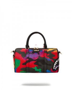 Multicolor Sprayground Camoburst Mini Duffle Bags | 90182-UBYV