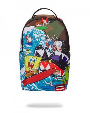 Multicolor Sprayground Camokawa 90s Surfers (Dlxr) Backpacks | 27069-ZXMV