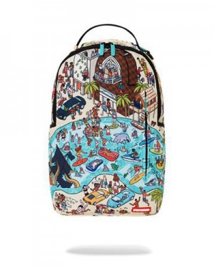 Multicolor Sprayground Chaos County Backpacks | 35861-LBGO