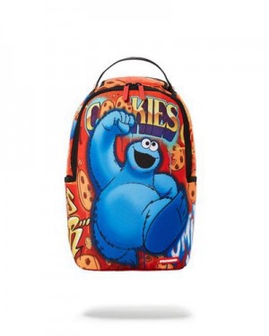 Multicolor Sprayground Cookie Monster On The Run Mini Backpacks | 48269-PMZI