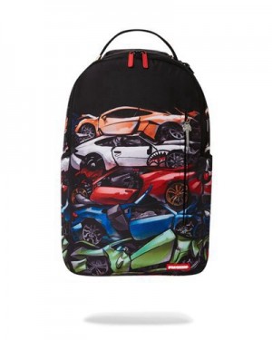 Multicolor Sprayground Crunch Time Backpacks | 68514-HUBK