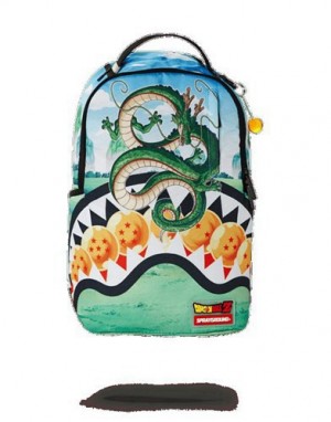 Multicolor Sprayground Dragon Ball Z Shenron Shark Backpacks | 09632-VOGC