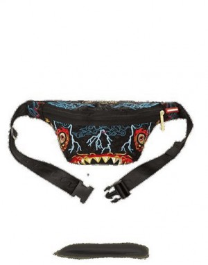 Multicolor Sprayground Dragon Shark Nightmare Crossbody Bags | 86934-MGHK