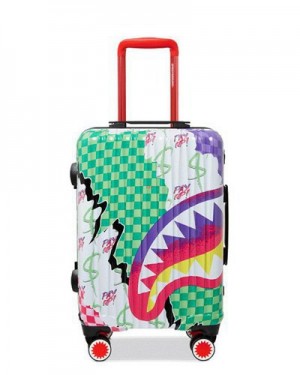 Multicolor Sprayground Dreamy Technicolor Sharknautics Hardshell Carry-on Luggage | 52379-CYHG