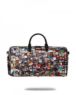 Multicolor Sprayground Exit Art Collab Duffle Bags | 98745-QNCL