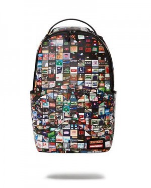 Multicolor Sprayground Exit Art Collab (Dlxv) Backpacks | 90624-GRKP