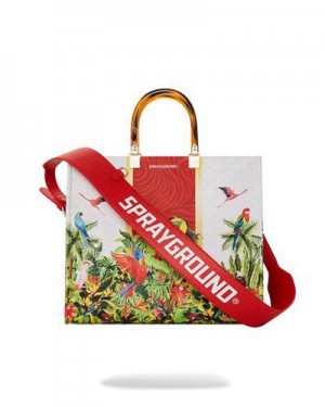 Multicolor Sprayground Flawless Flight Tortuga Tote Bags | 90243-JGLN