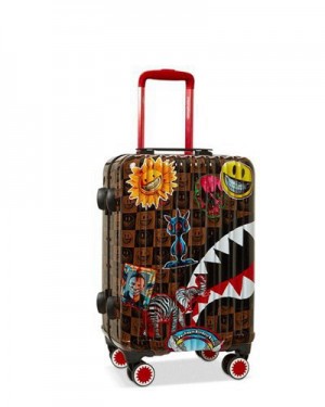 Multicolor Sprayground Global Mogul Popaganda Ron English Edition Hardshell Carry-on Luggage | 40678-ZWTS