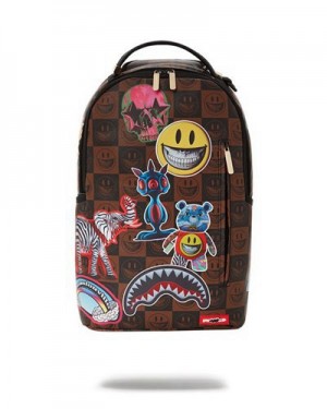 Multicolor Sprayground Global Mogul Popaganda Ron English Edition Backpacks | 37092-VSUN