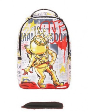 Multicolor Sprayground Gold Astronaut 1969 Moon Walk Backpacks | 78124-LROD