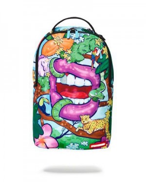 Multicolor Sprayground Green Dream (Dlxr) Backpacks | 90421-UCLE