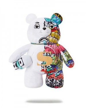 Multicolor Sprayground Half Graff Moneybear Teddybear Backpacks | 07583-RBVE