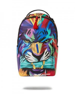 Multicolor Sprayground Hear My Roar A.I.6 Sandflower Collab (Dlxv) Backpacks | 94072-NSPG