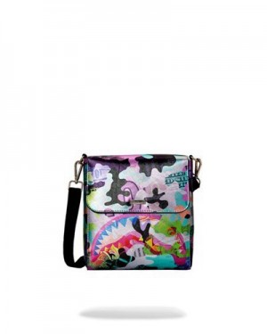 Multicolor Sprayground Heavy Rhythm Messenger Crossbody Bags | 38976-UFWC