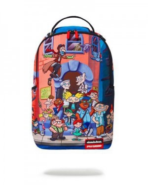 Multicolor Sprayground Hey Arnold Anniversary (Dlxr) Backpacks | 05761-MIKC