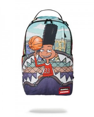 Multicolor Sprayground Hey Arnold: Gerald Shark Backpacks | 50628-HWQM