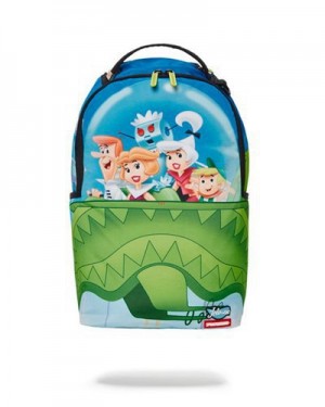 Multicolor Sprayground Jetsons Flying Sharkmouth (Dlxr) Backpacks | 18472-BNHR