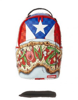 Multicolor Sprayground Jon Z Pizza Shark Backpacks | 41789-CAVU