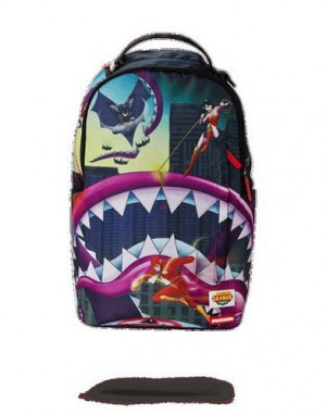 Multicolor Sprayground Justice League Backpacks | 04165-ZVDB