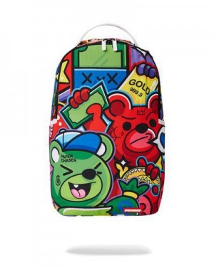 Multicolor Sprayground Kawaii On The Fly Backpacks | 98615-MKCS