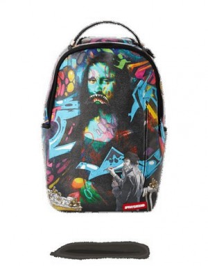 Multicolor Sprayground Leonardo Shark Vinci Backpacks | 83169-NLDR