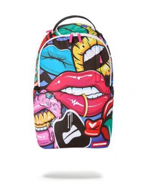 Multicolor Sprayground Lip Service Backpacks | 80415-TBCR