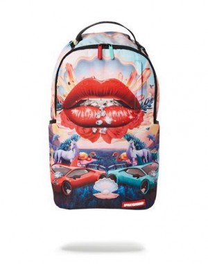 Multicolor Sprayground Lips And Famous Backpacks | 81706-BJEU