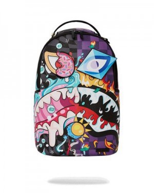 Multicolor Sprayground Mad Scientist (6 Removable Eyes) Backpacks | 49635-LVNK