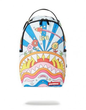 Multicolor Sprayground Mini Groovy Shark Backpacks | 94205-QROV