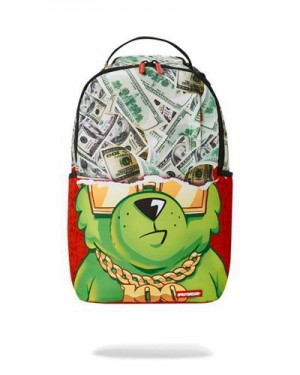 Multicolor Sprayground Money Bear Steady Trippin Backpacks | 93748-QCLJ