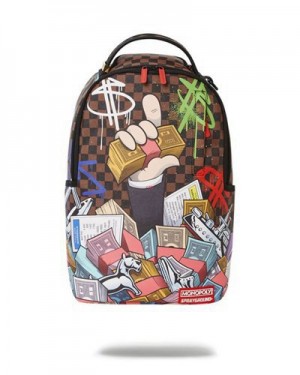 Multicolor Sprayground Monopoly Can Never Be Too Rich (Dlxv) Backpacks | 51640-KEMN